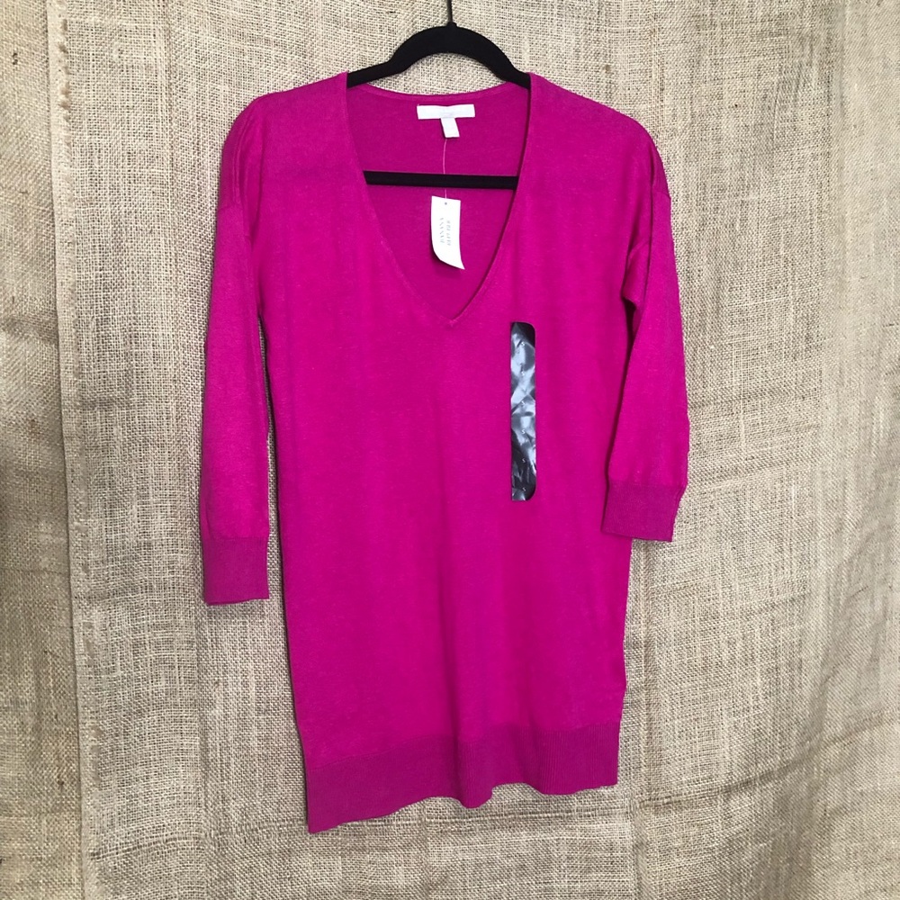 Banana Republic Pink Sweater SZ S Solid Fall - Picture 1 of 5
